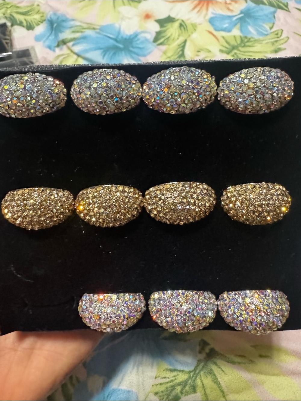 No Boundaries Gold and Iridescent Pavé Oval Earrings